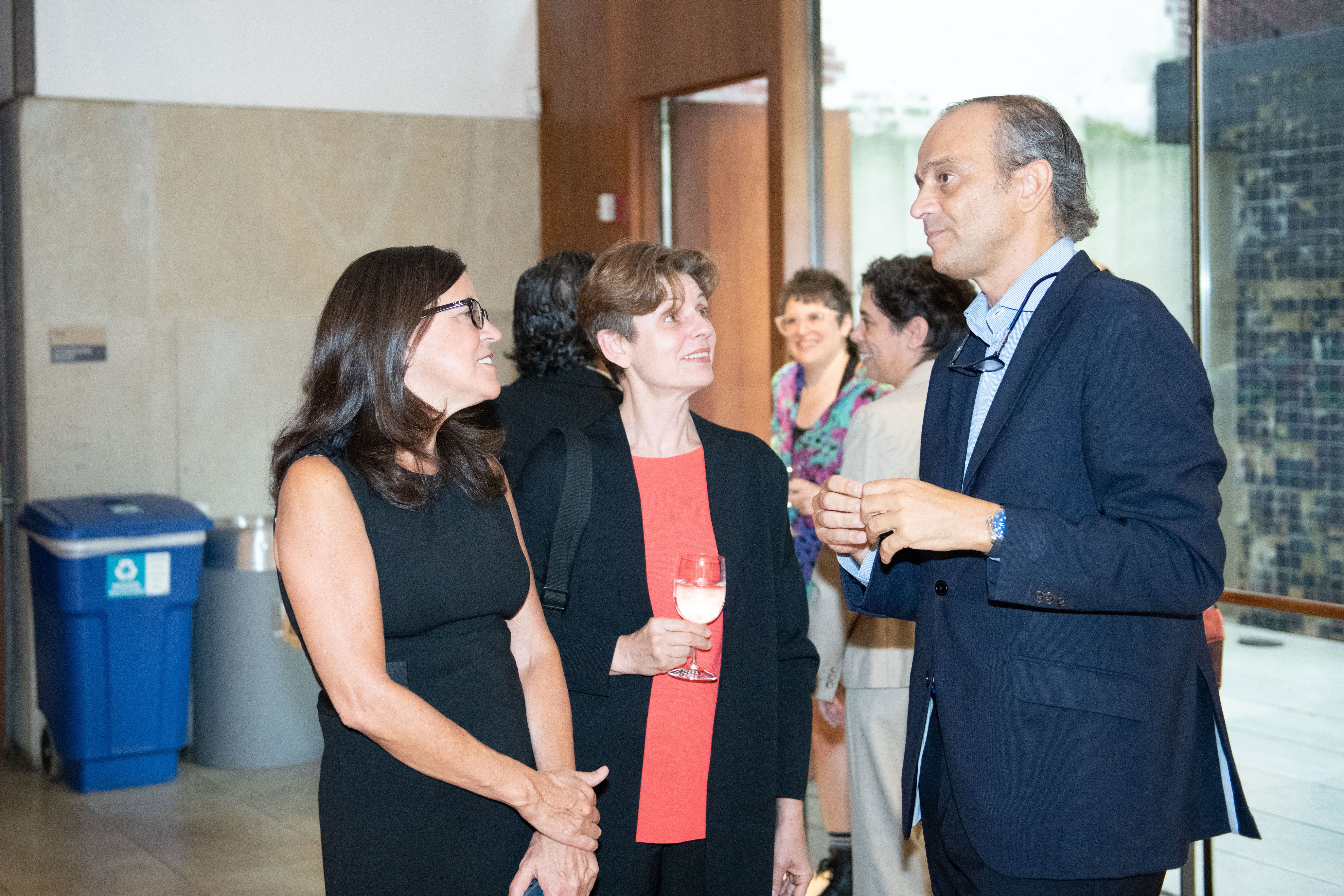 Georgina Dopico, Interim Provost; Gabriela Basterra, Chair of the NYU Department of Spanish and Portuguese; and Miguel Albero, Cultural Counselor of the Embassy of Spain in Washington, D.C. Photo: @Creighton: Courtesy of NYU Photo Bureau