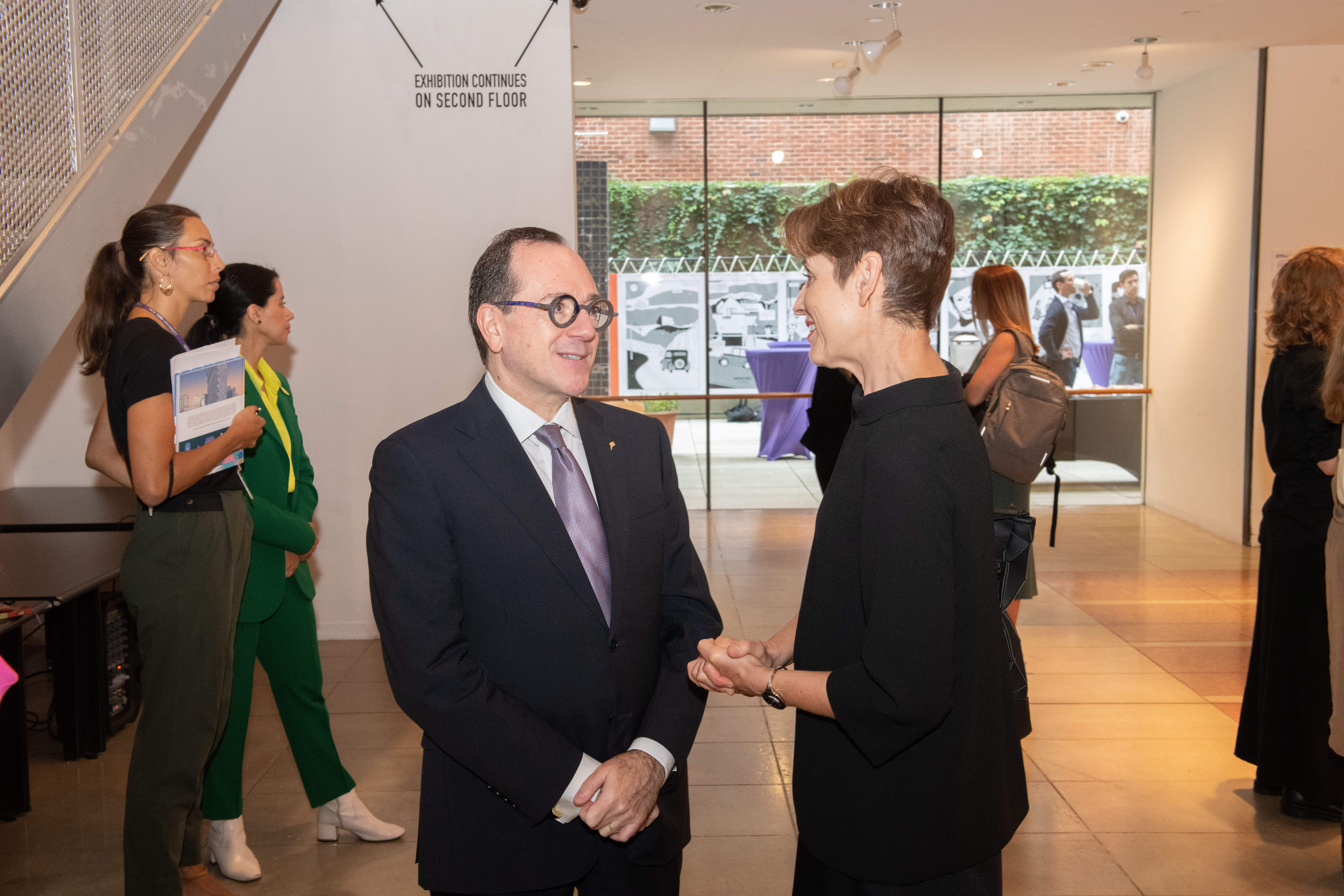 Antonio Merlo, Anne and Joel Ehrenkranz Dean of the Faculty of Arts and Sciences; and Gabriela Basterra, Chair of the NYU Department of Spanish & Portuguese. Photo: @Creighton: Courtesy of NYU Photo Bureau