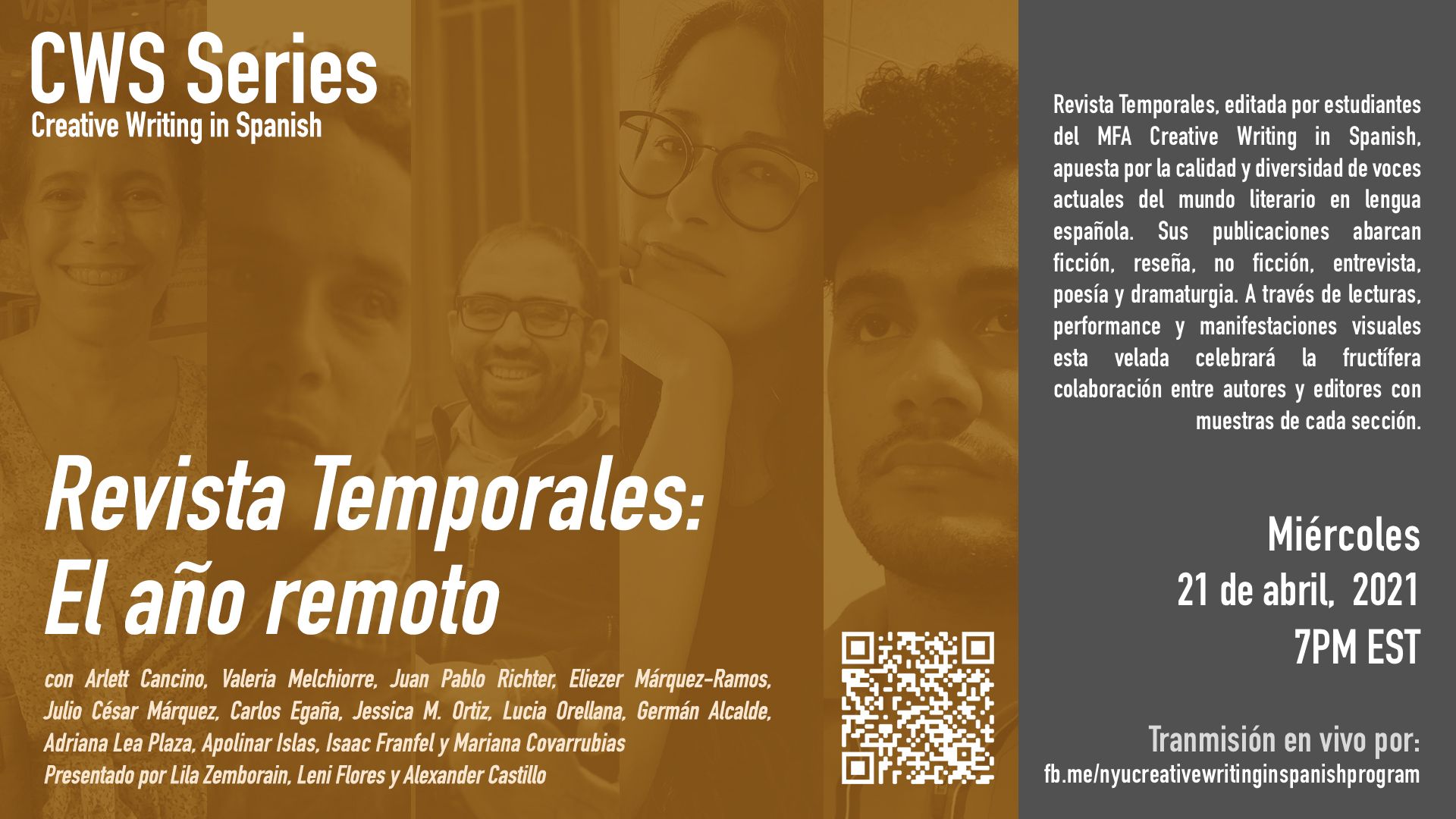 NYU KJCC | Online Event | CWS Event: Revista Temporales - El año remoto